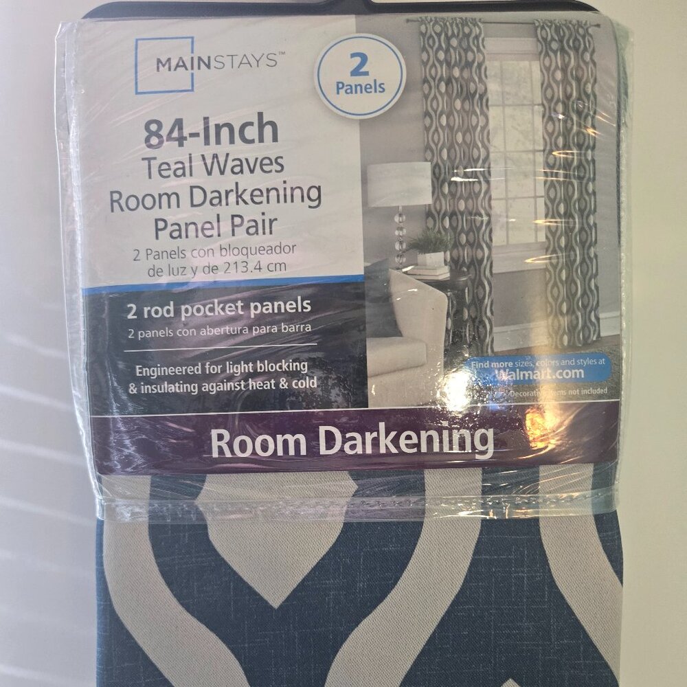 Mainstays 2 panel room darkening curtains